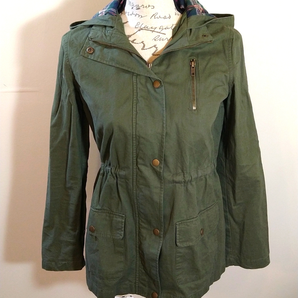 green utility jacket